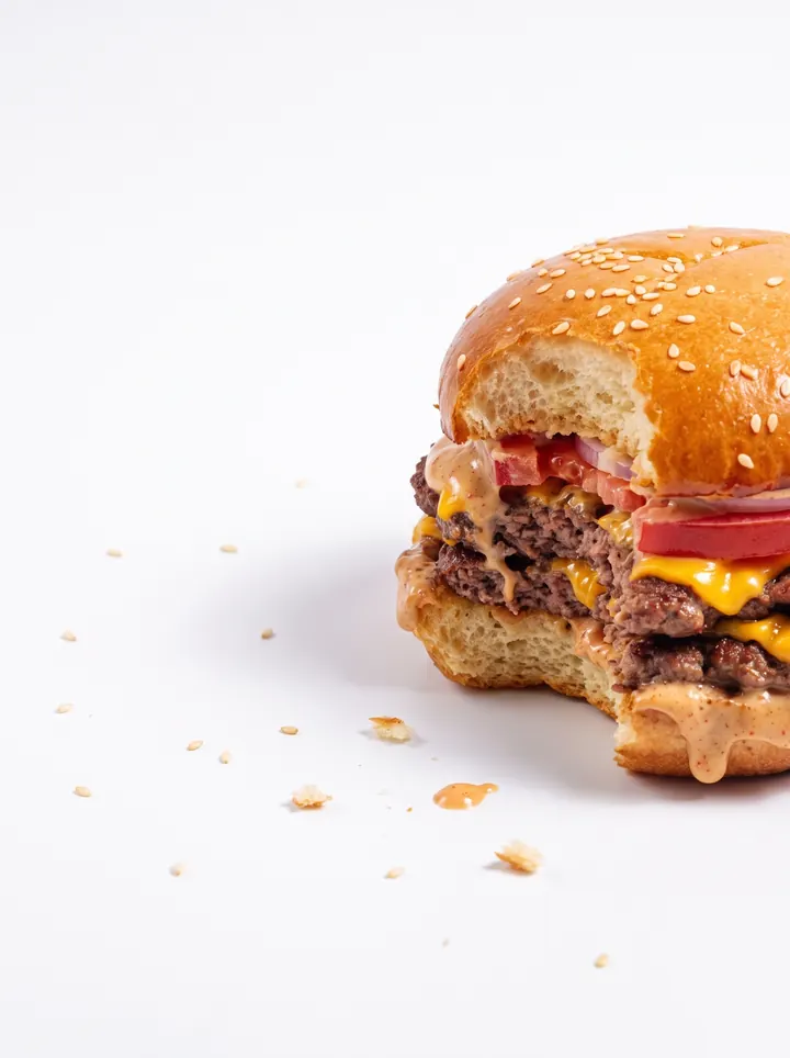 Hamburguesa mordida